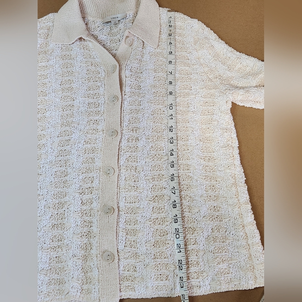 Vince Women's Geometric Cardigan Off White Sweater. Size Women’s Large - Picture 9 of 9